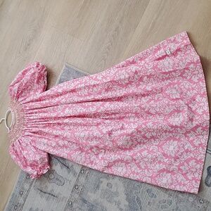 Lolly Wolly Doodle Girls Pink Bishop Smocked Embroidered Dress Sz12